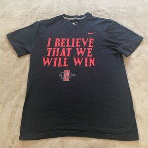 Nike San Diego State Aztecs I Believe That We Will Win T Shirt Men’s Large